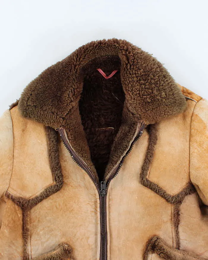 Vintage Men's Brown Shearling Jacket - L