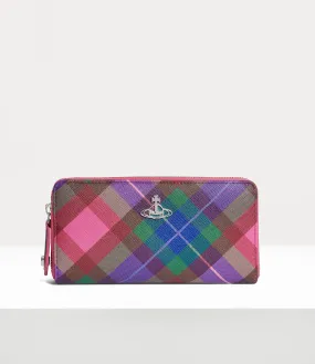 Vivienne Westwood Classic Zip Round Wallet Saffiano Printed Candy-tartan One Size Women