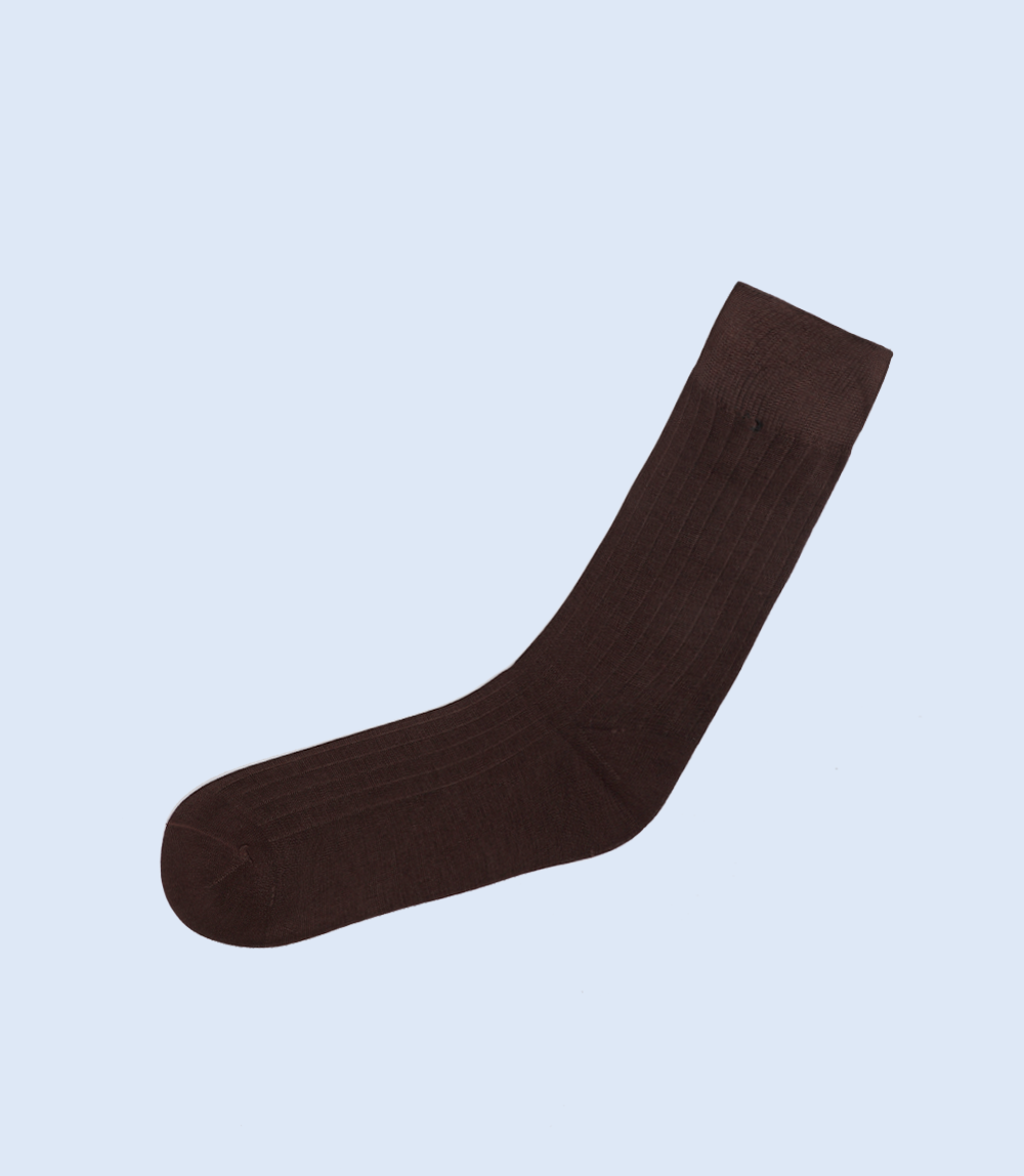 WA1031-BROWN-Mid-calf Socks For Men