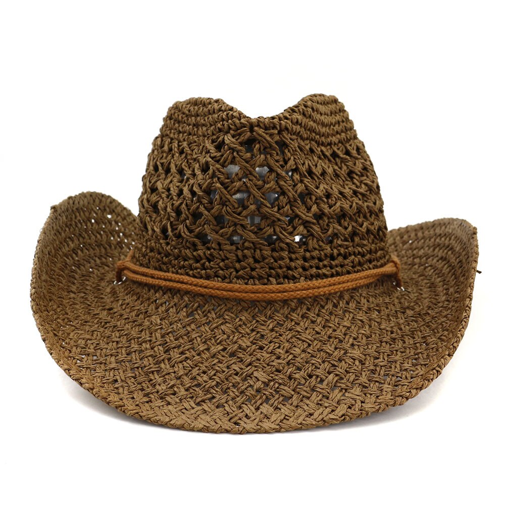 Western Cowboy Handmade Straw Hat Top Hat Women's Outdoor Beach Hat Sun Visor Sun Protection