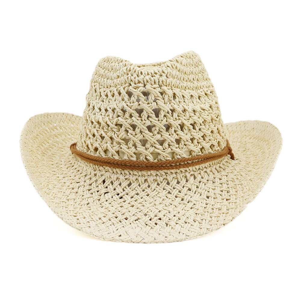 Western Cowboy Handmade Straw Hat Top Hat Women's Outdoor Beach Hat Sun Visor Sun Protection