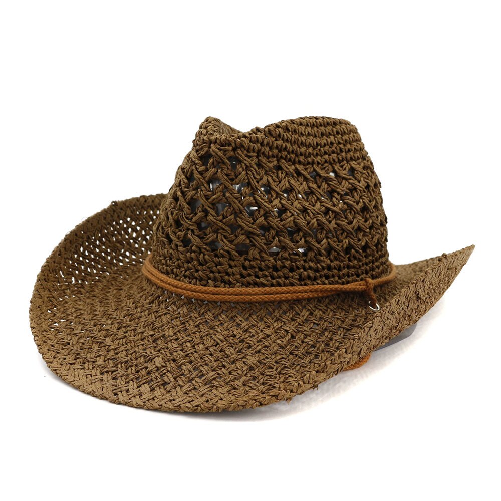 Western Cowboy Handmade Straw Hat Top Hat Women's Outdoor Beach Hat Sun Visor Sun Protection