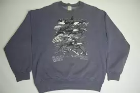 Whales of The Northwest Oregon Coast Aquarium Order Cetacea Vintage 80's Sweatshirt