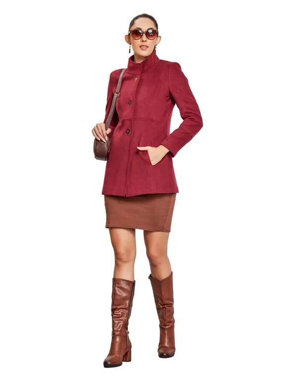 Women Coat Wine Color