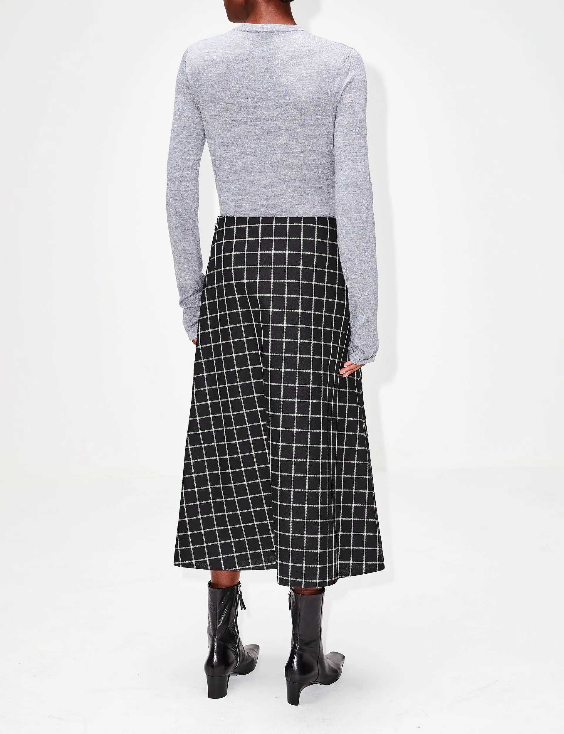 Wool Check Skirt