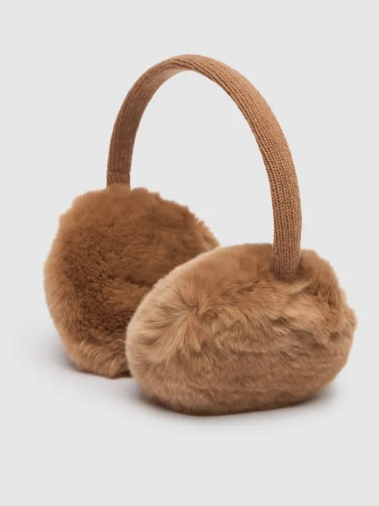 Yves Salomon Enfant   Wool & cashmere earmuffs w/ fur 