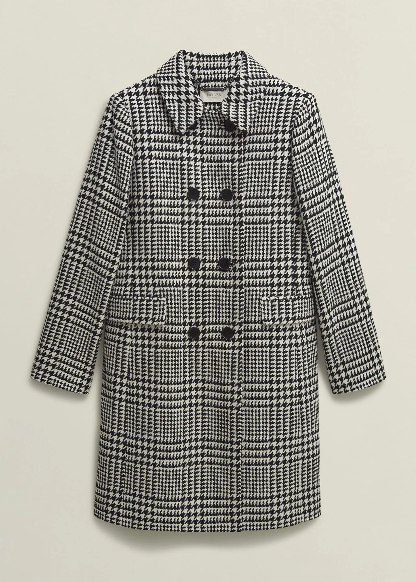 Yvette Wool Blend Check Coat 